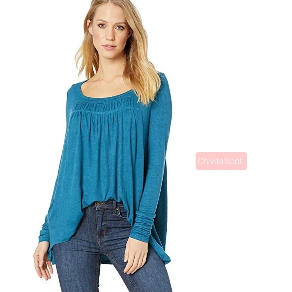 🆕️🏷 Free People We The Free Love Valley Tunic Top - Aquatic - XS